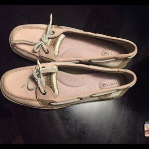 Sperry top sider. Pink white and tan